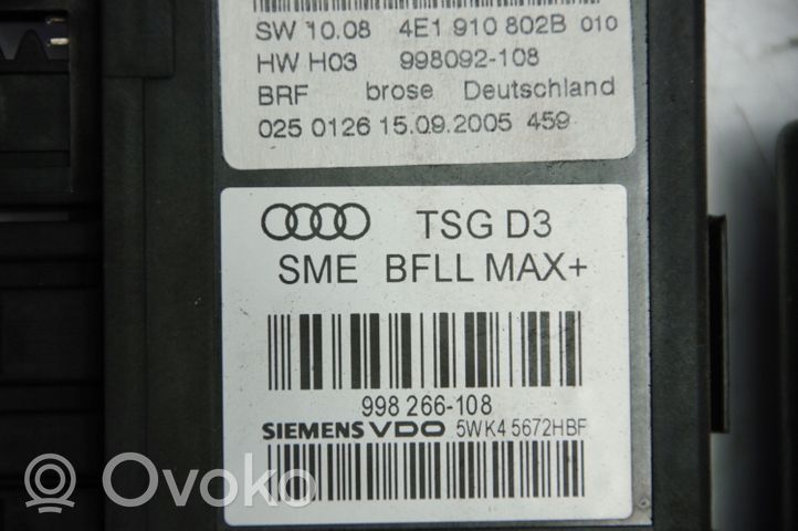 Audi A8 S8 D3 4E Etuoven ikkunan nostomoottori 4E1959802B