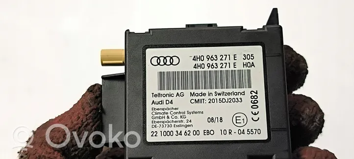 Audi A8 S8 D5 Centralina/modulo riscaldamento ausiliario 