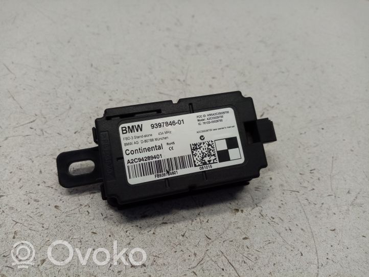 BMW 3 F30 F35 F31 Rengaspaineen valvontayksikkö 9397846