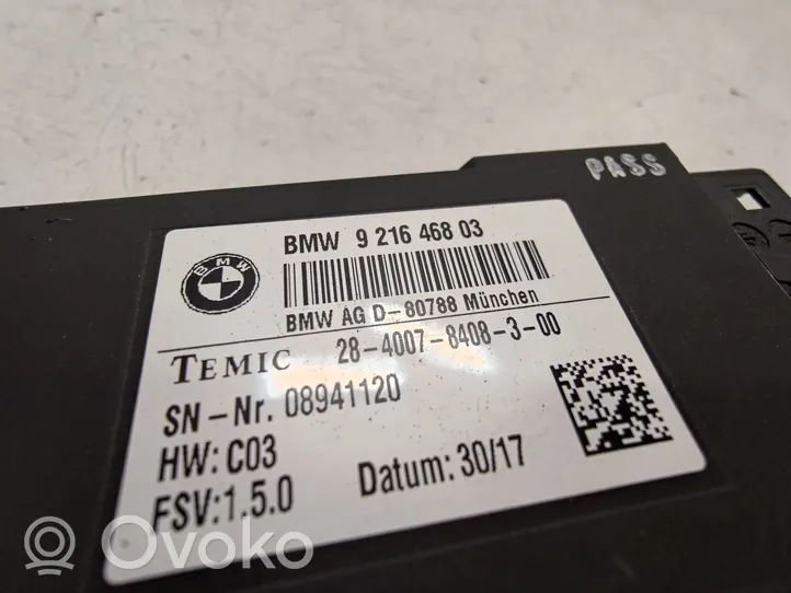 BMW X5 F15 Modulo di controllo sedile 9216468