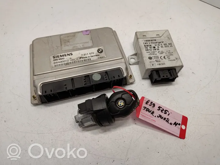 BMW 5 E39 Komputer / Sterownik ECU i komplet kluczy 7511570