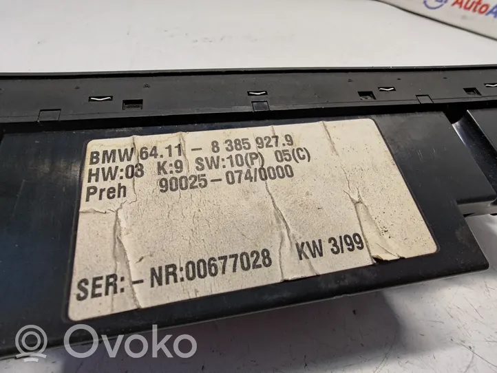 BMW 5 E39 Oro kondicionieriaus/ klimato/ pečiuko valdymo blokas (salone) 64118385927