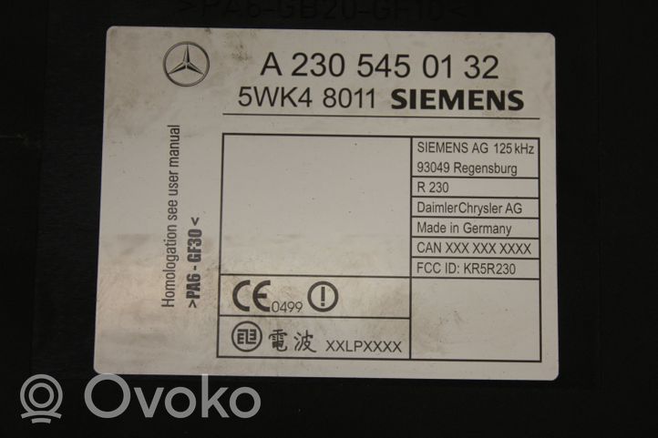 Mercedes-Benz CL C215 Moduł / Sterownik systemu uruchamiania bezkluczykowego A2305450132