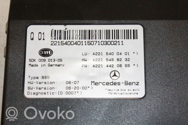 Mercedes-Benz S W221 Voltage converter/converter module A2215400401