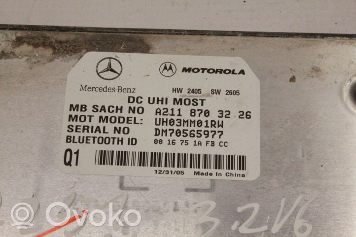 Mercedes-Benz R W251 Bluetoothin ohjainlaite/moduuli A2118703226