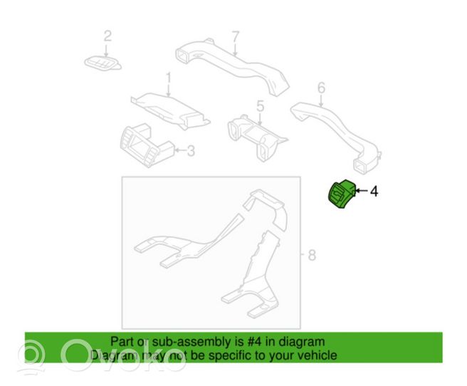 Subaru Legacy Kojelaudan sivutuuletussuuttimen kehys 66119AG02A