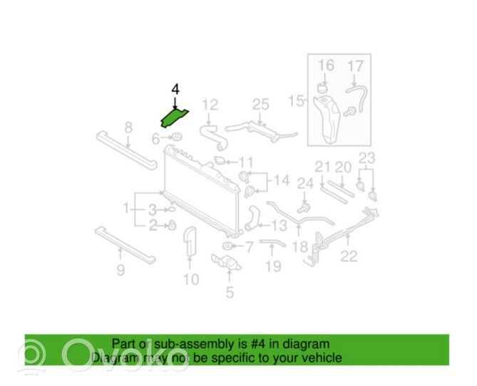 Subaru Legacy Staffa di montaggio del radiatore 45124AG00A