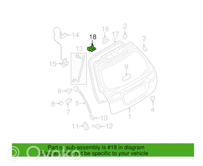 Subaru Legacy Charnière de hayon 60870AG00A9W