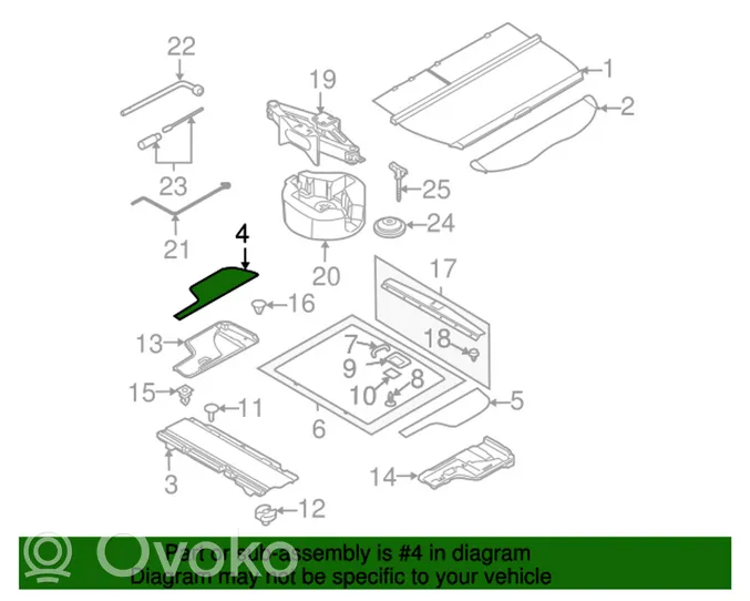 Subaru Outback Revestimiento de alfombra del suelo del maletero/compartimento de carga 95067AG06BJC