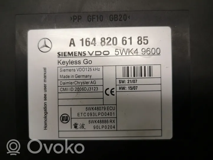 Mercedes-Benz ML W164 Centralina/modulo keyless go A1648206185