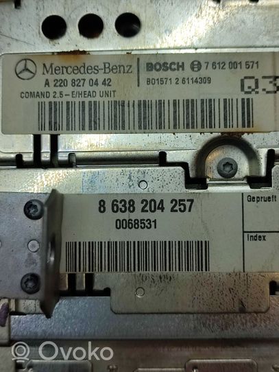 Mercedes-Benz S W220 Radija/ CD/DVD grotuvas/ navigacija 8638204781