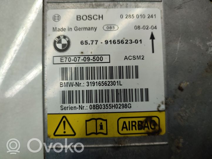 BMW X5 E70 Module de contrôle airbag 9165623