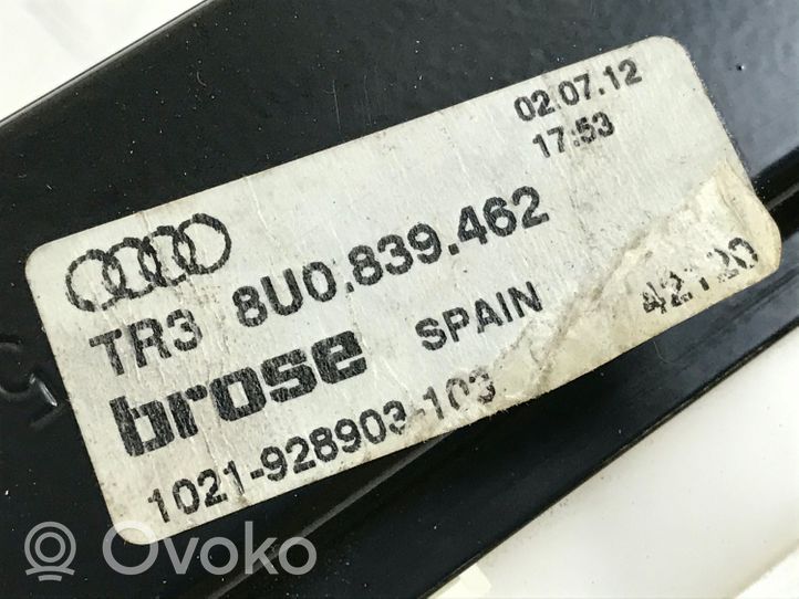 Audi Q3 8U Takaikkunan nostomekanismi ilman moottoria 8U0839462