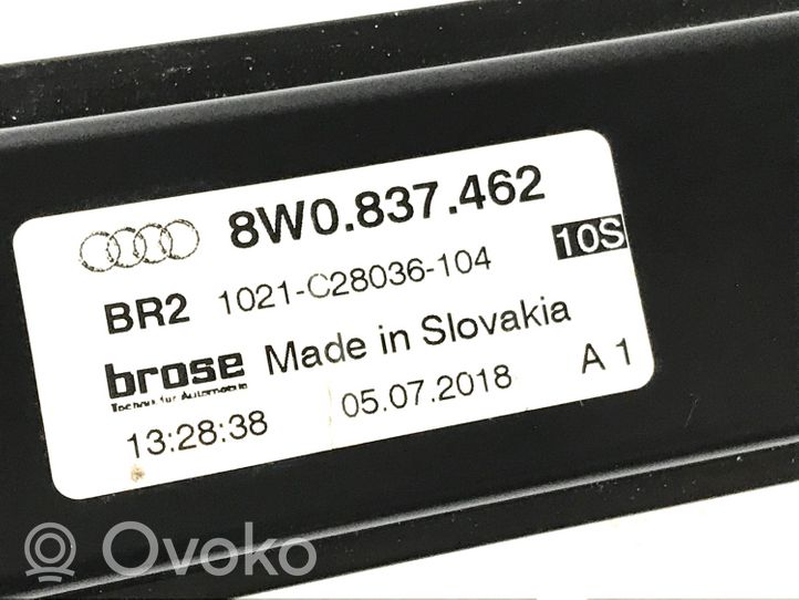 Audi A4 S4 B9 Mechanizm podnoszenia szyby przedniej bez silnika 8W0837462