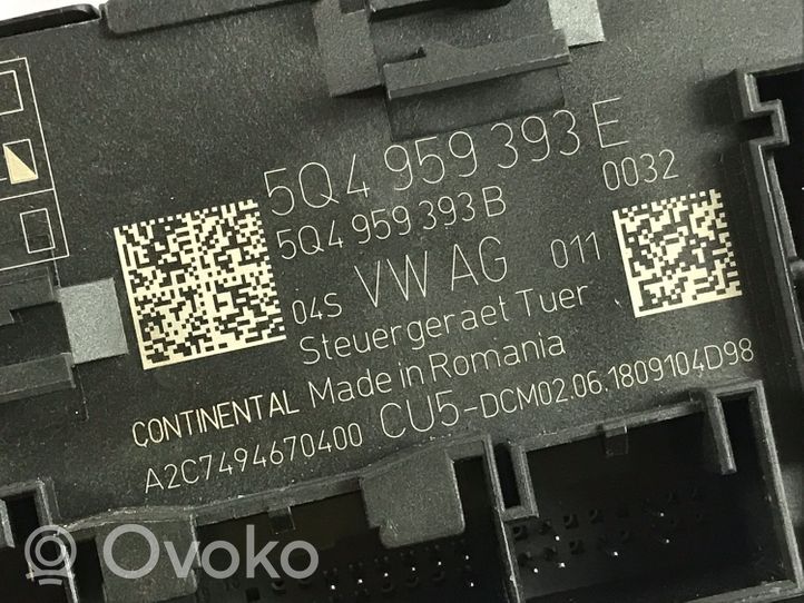 Skoda Octavia Mk3 (5E) Durų elektronikos valdymo blokas 5Q4959393E