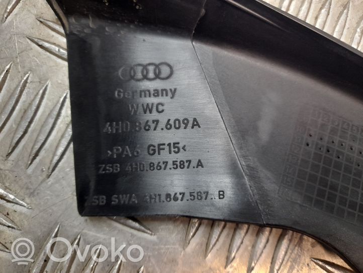 Audi A8 S8 D4 4H Priekšpusē durvju stikla rāmis 4H0867609A