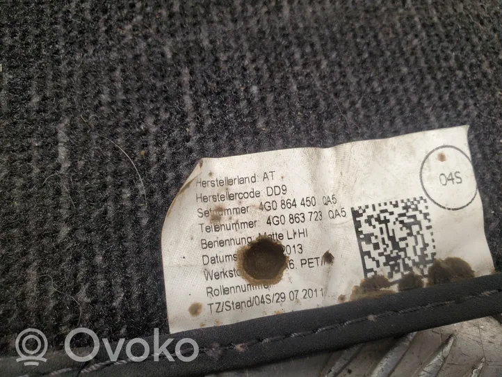 Audi A6 S6 C7 4G Tapis de sol arrière 4G0864450