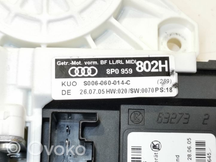 Audi A3 S3 8P Priekšpusē loga pacēlāja motoriņš 8P0959802H