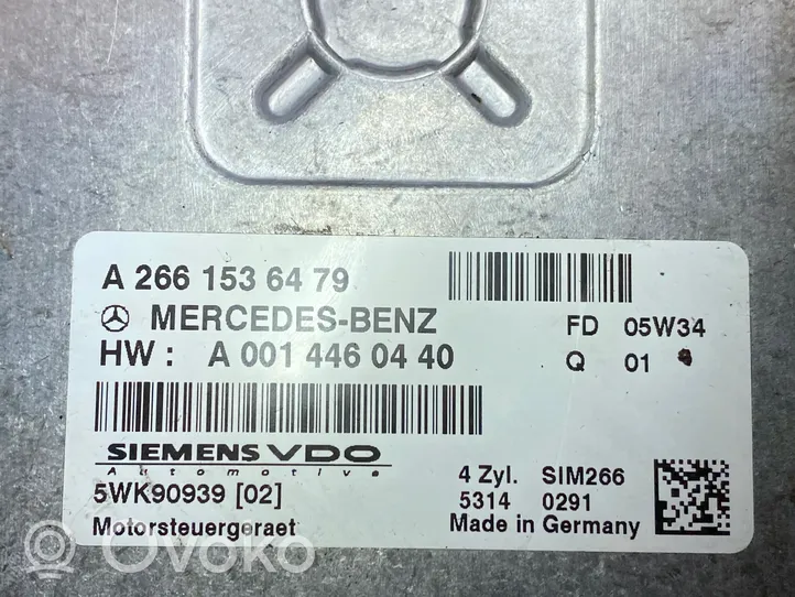 Mercedes-Benz A W169 Calculateur moteur ECU A2661536479