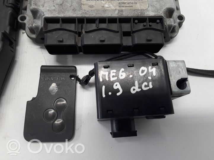 Renault Megane II Komputer / Sterownik ECU i komplet kluczy 