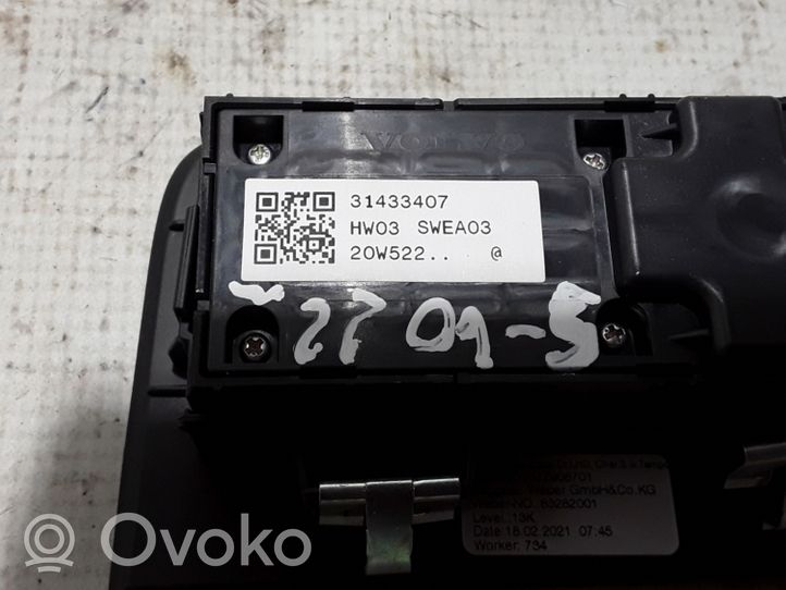 Volvo S60 Electric window control switch 31433407