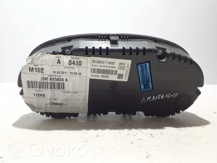 Volkswagen Amarok Compteur de vitesse tableau de bord 2H0920863A