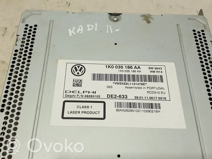 Volkswagen Caddy Unité principale radio / CD / DVD / GPS 1K0035186AA