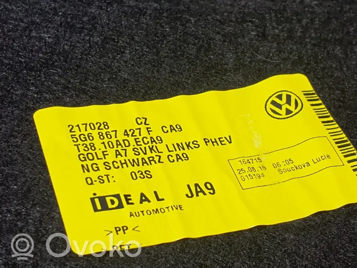 Volkswagen Golf VII Tavaratilan sivuverhoilu 5G6867427F