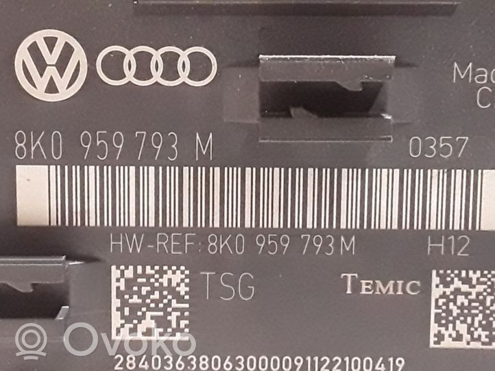 Audi A4 S4 B8 8K Oven keskuslukituksen ohjausyksikön moduuli 8K0959793M