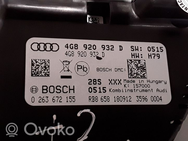 Audi A6 S6 C7 4G Nopeusmittari (mittaristo) 4G8920932D