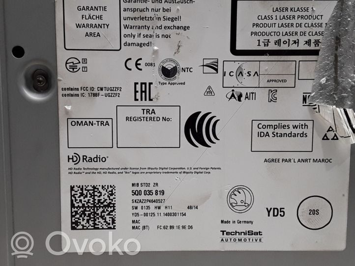 Skoda Fabia Mk3 (NJ) Pääyksikkö multimedian ohjaus 5Q0035819