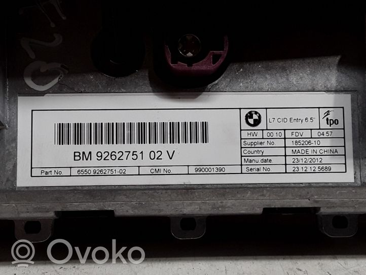 BMW 1 F20 F21 Monitori/näyttö/pieni näyttö 9262751