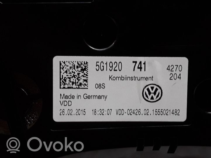 Volkswagen Golf VII Spidometras (prietaisų skydelis) 5G1920741