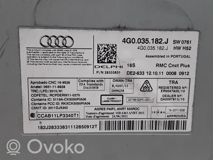 Audi A6 S6 C7 4G Unità principale autoradio/CD/DVD/GPS 4G0035182J