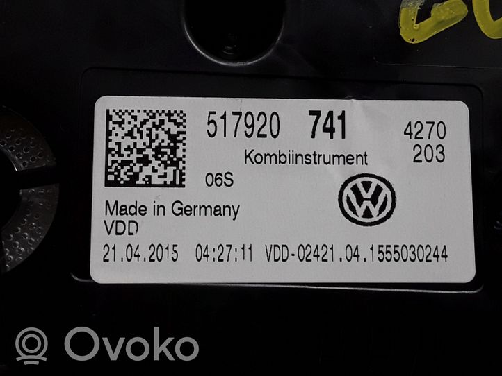 Volkswagen Golf Sportsvan Velocímetro (tablero de instrumentos) 517920741