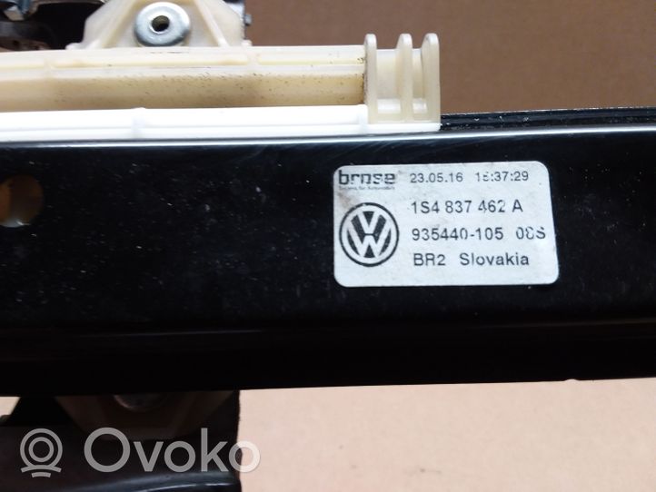 Volkswagen Up Front door window regulator with motor 1S4837462A