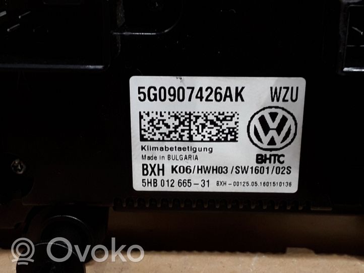 Volkswagen Golf VII Unité de contrôle climatique 5G0907426AK