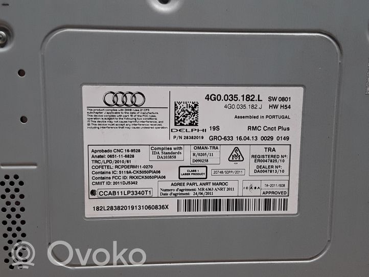 Audi A6 S6 C7 4G Unité principale radio / CD / DVD / GPS 4G0035182L