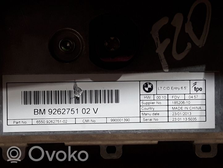 BMW 1 F20 F21 Monitor / wyświetlacz / ekran 9262751