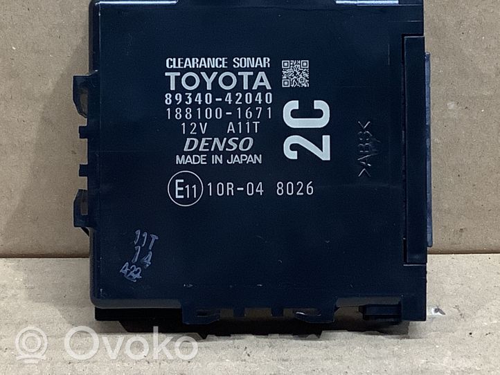 Toyota RAV 4 (XA40) Unité de commande, module PDC aide au stationnement 8934042040