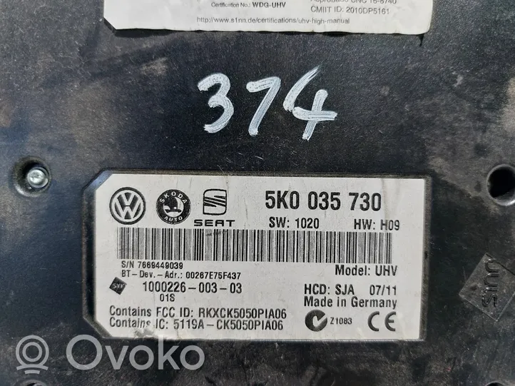 Skoda Octavia Mk2 (1Z) Centralina/modulo telefono 5K0035730