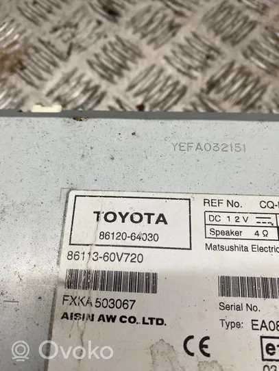 Toyota Verso Unité principale radio / CD / DVD / GPS 8612064030