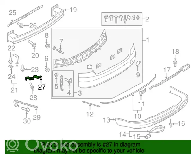 Audi A8 S8 D5 Staffa di rinforzo montaggio del paraurti posteriore 4H0807366B