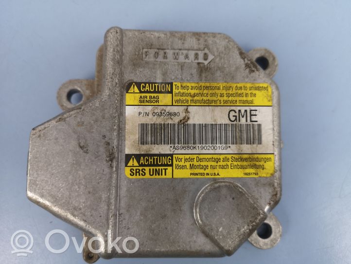 Opel Sintra Oro pagalvių valdymo blokas 09359680