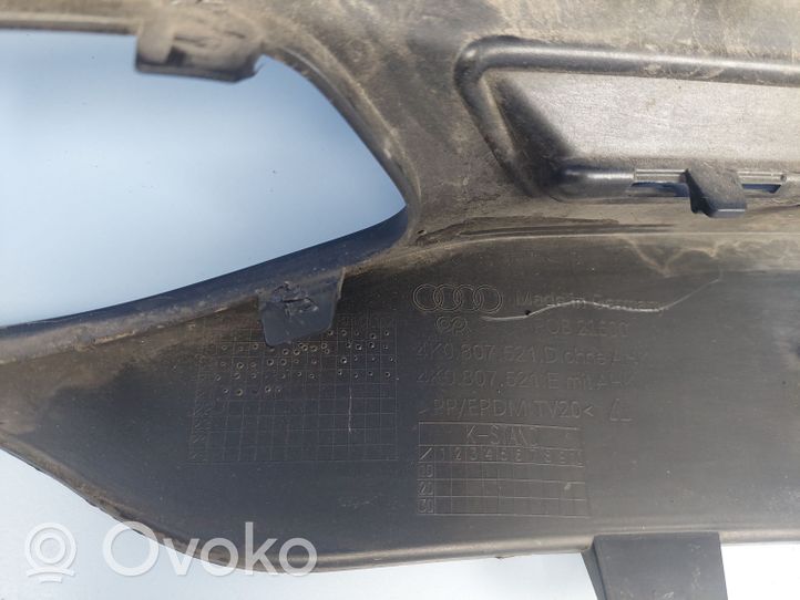 Audi A6 S6 C8 4K Rivestimento della parte inferiore del paraurti posteriore 4K0807521D