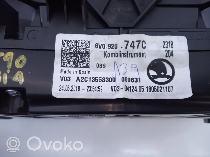 Skoda Fabia Mk3 (NJ) Licznik / Prędkościomierz 6V0920747C