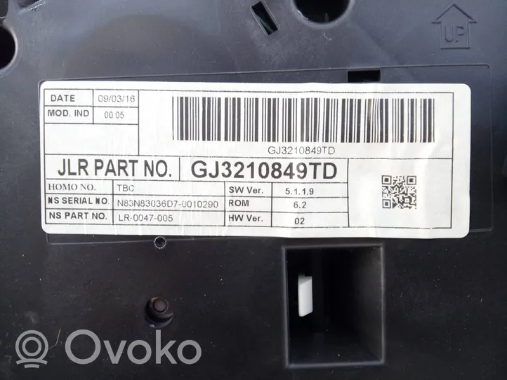 Land Rover Range Rover Evoque L538 Compteur de vitesse tableau de bord GJ3210849TD