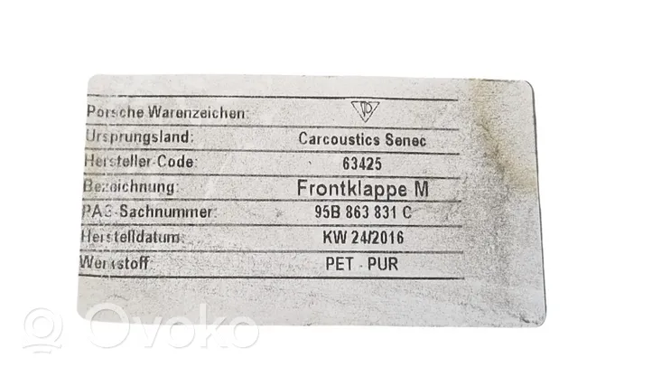 Porsche Macan Isolation acoustique et thermique pour capot 95B863831C