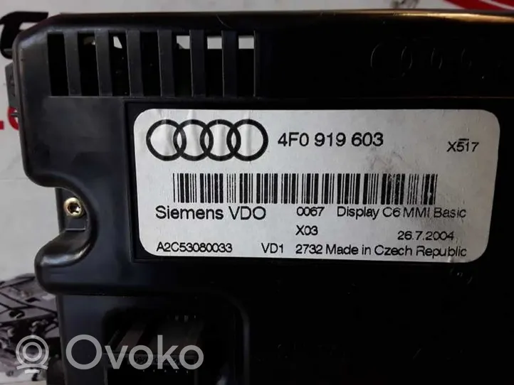 Audi A6 S6 C6 4F Schermo del visore a sovrimpressione 