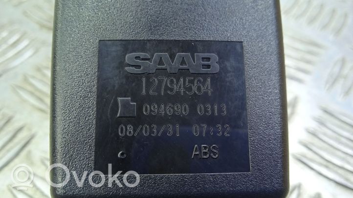 Saab 9-3 Ver2 Klamra środkowego pasa bezpieczeństwa fotela tylnego 12794564